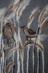 Birds in reeds felt picture, wall art