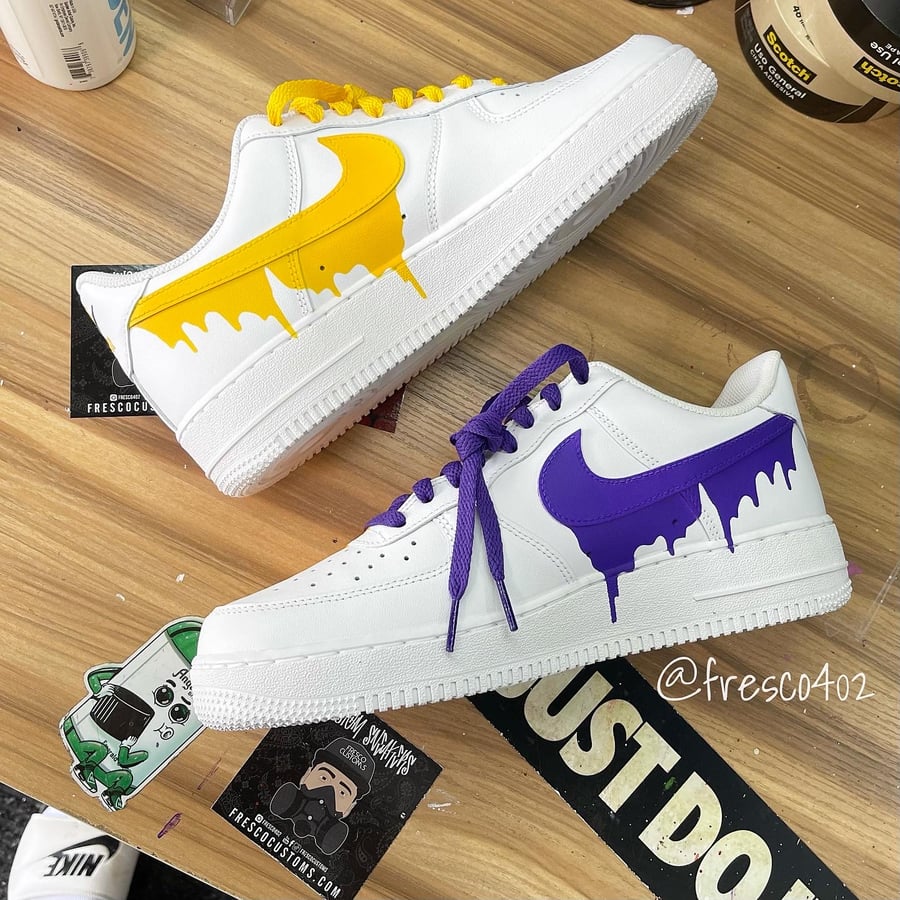 Image of Custom AF1s - Lakers - Purple/Yellow 