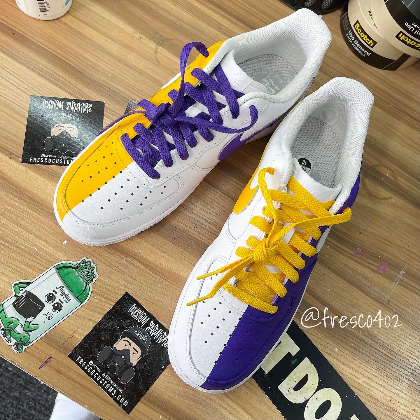 Custom AF1s - Lakers - Purple/Yellow | Fresco Customs