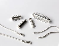 Image 1 of Multi Chain Sterling Silver Tube Slide Clasp