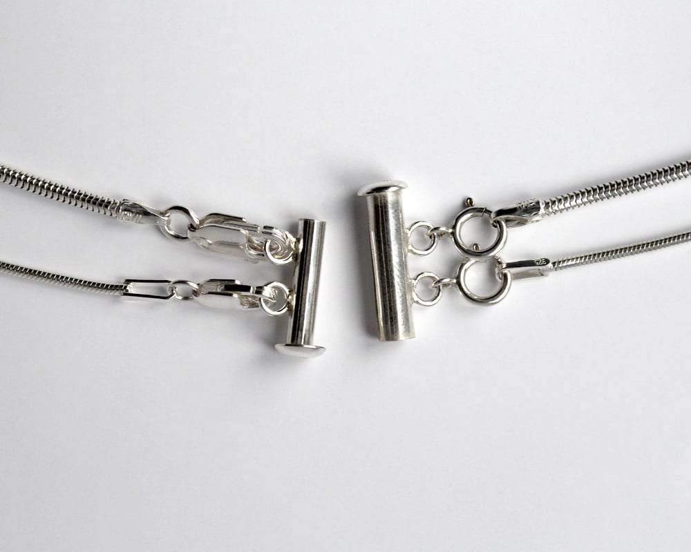 Multi Chain Sterling Silver Tube Slide Clasp