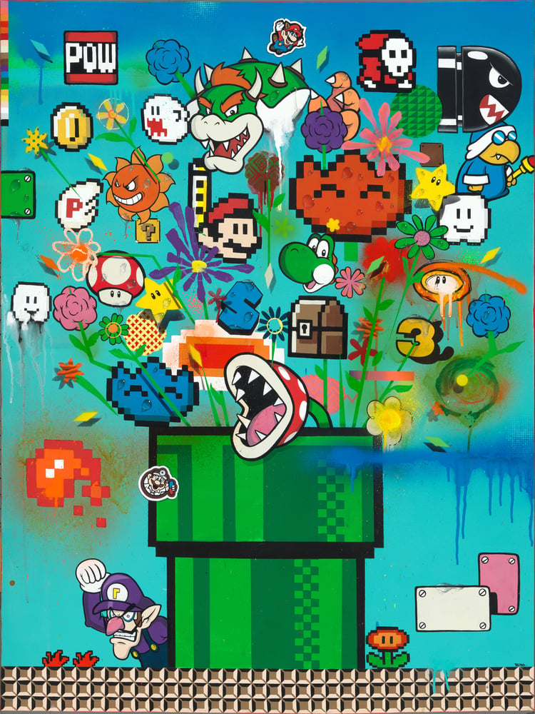 Image of Mario flower print