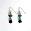 Fox Turquoise & Black Onyx Sterling Silver Earrings