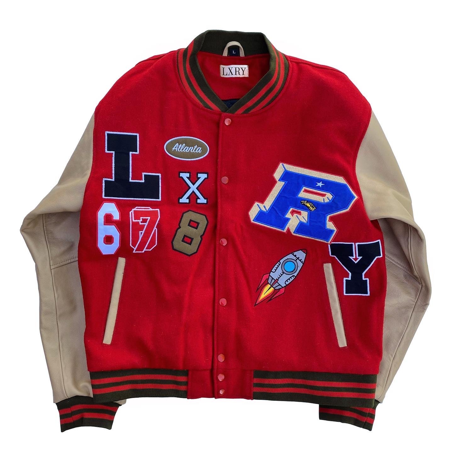 red varsity jacket