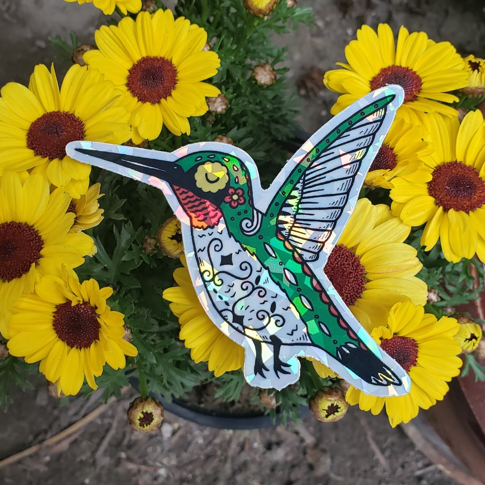 Hummingbird Holographic Sticker 