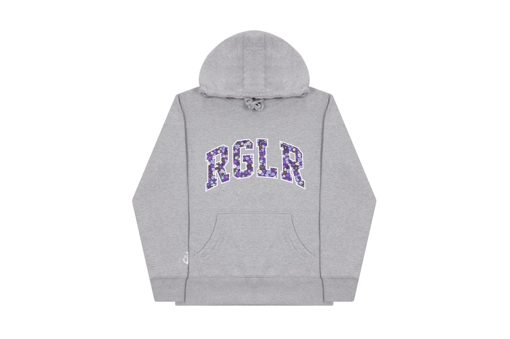 Image of ATR RGLR FLORAL HOODIE GRAY