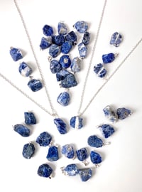 Image 1 of SODALITE PENDANT WITH 24" SILVER CHAIN -BRAZIL