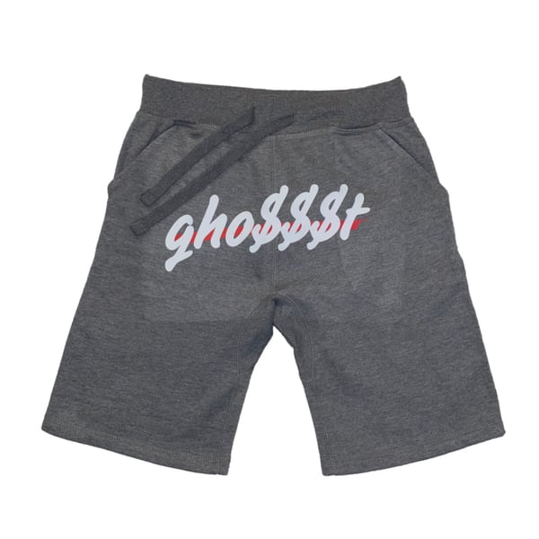 Image of Ghost $$$ Sweatshorts in Grey/Red/White