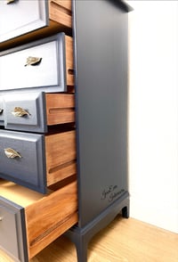 Image 5 of Professionally painted Navy Blue Stag Minstrel CHEST OF DRAWERS / TALLBOY 