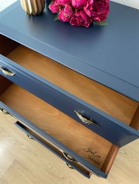 Image 4 of Professionally painted Navy Blue Stag Minstrel CHEST OF DRAWERS / TALLBOY 