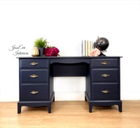 Image 1 of Professionally painted Navy Blue STAG MINSTREL DRESSING TABLE, WRITING DESK 