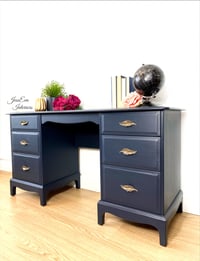 Image 2 of Professionally painted Navy Blue STAG MINSTREL DRESSING TABLE, WRITING DESK 
