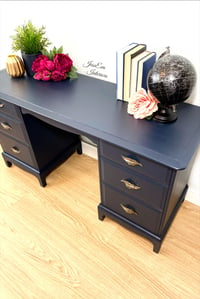 Image 3 of Professionally painted Navy Blue STAG MINSTREL DRESSING TABLE, WRITING DESK 