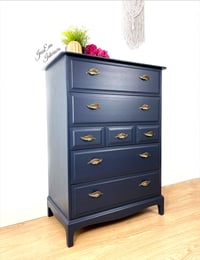 Image 3 of Professionally painted Navy Blue Stag Minstrel Bedroom Furniture Set.
