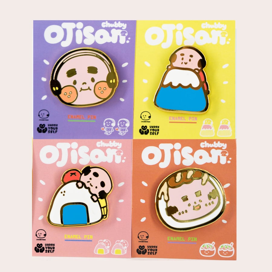 Image of CHUBBY OJISAN COLLECTORS PIN SET 'A' BY AMBER