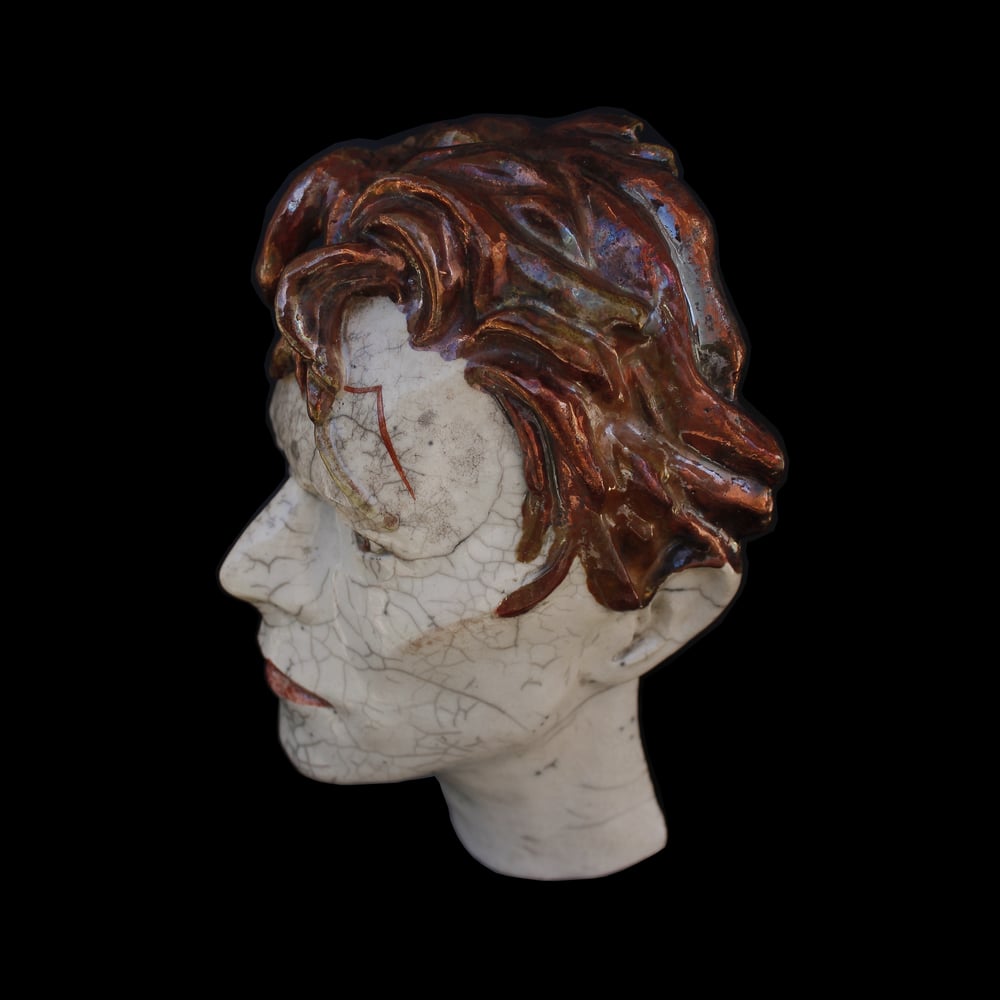 *SALE* 'Scary Monsters' Ceramic Face Sculpture (Unique Raku Piece)
