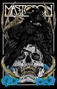 Image of MASTODON - Huginn & Muninn gigposter - Portland 2019 - White Walker blue variant