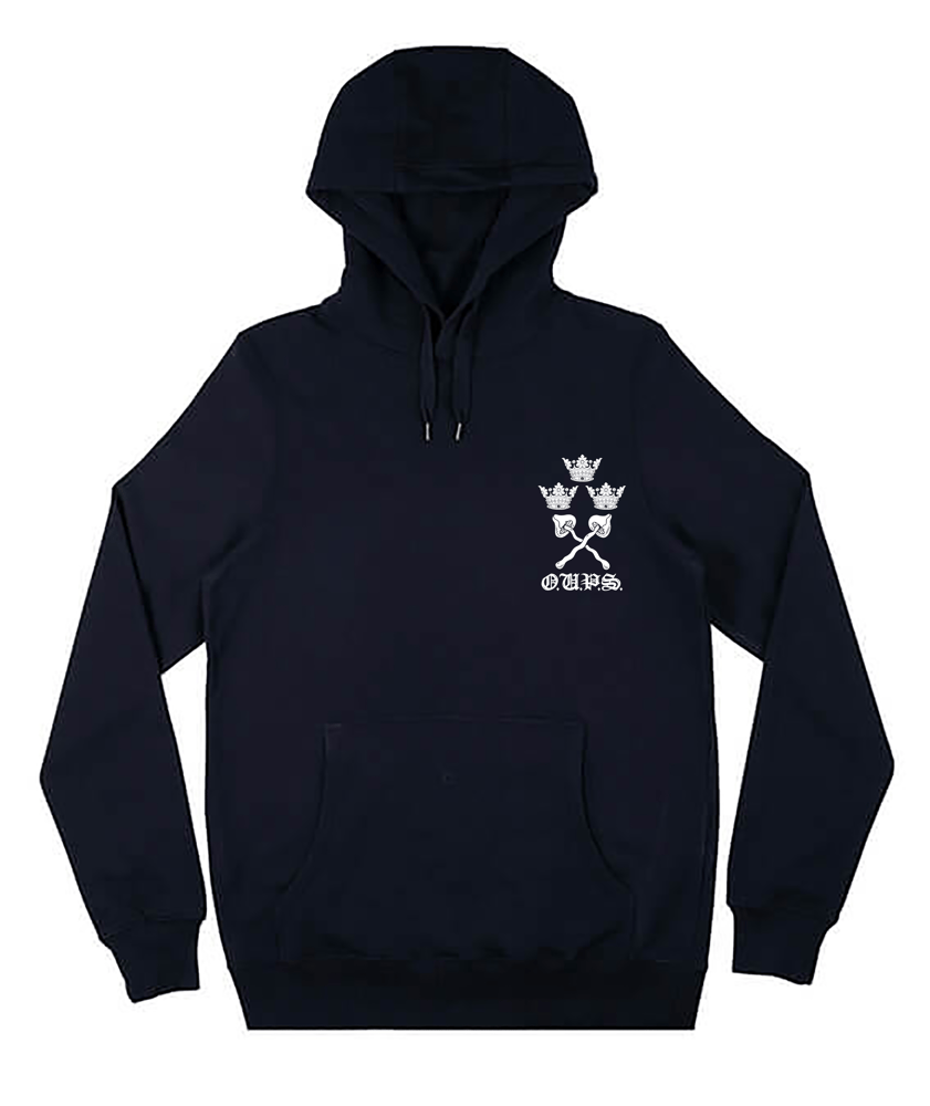 Image of Pre-order freshers varsity unisex pull-over hoodie navy (certified organic cotton) 