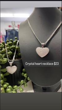 Silver Crystal heart necklace 