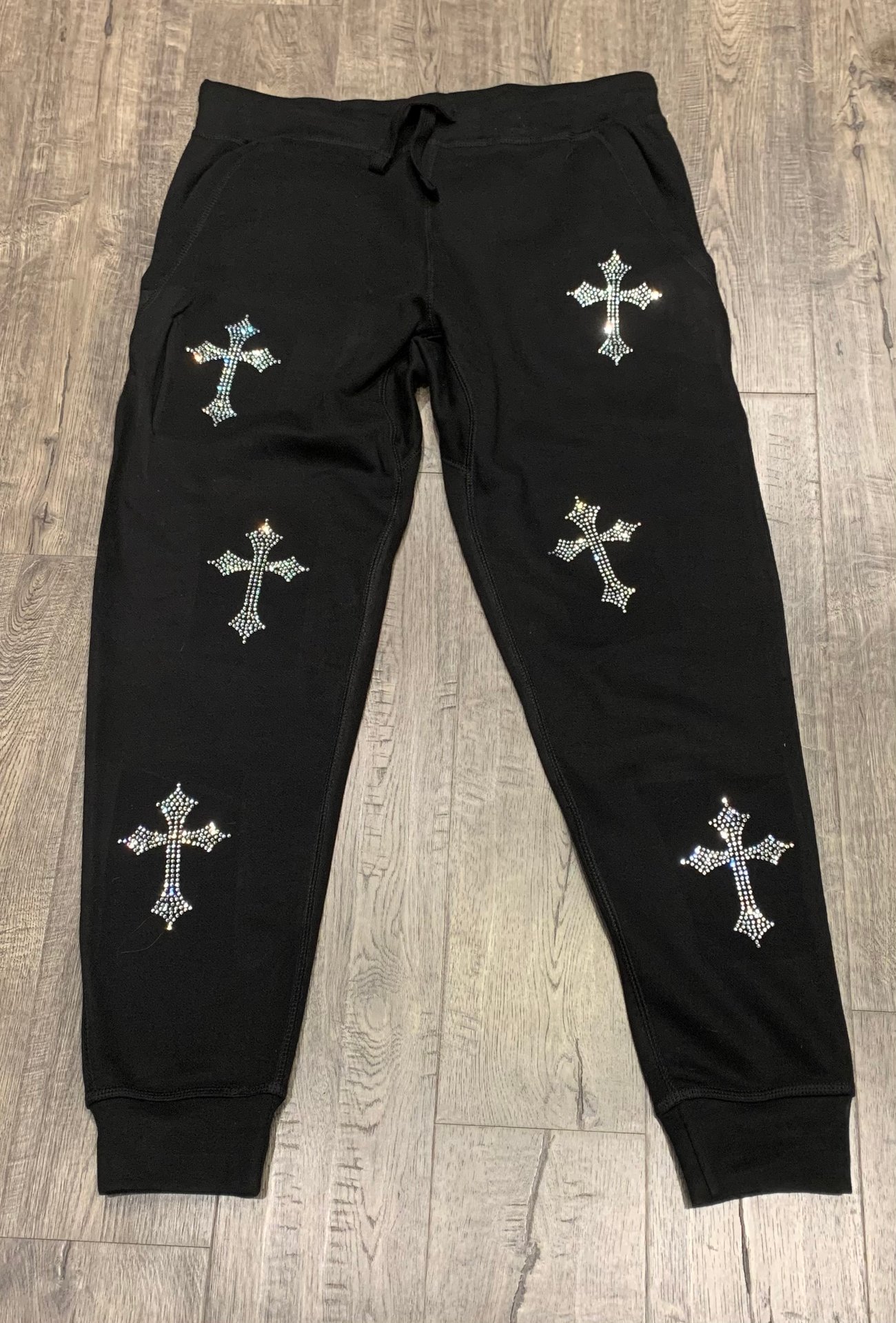 joggers with rhinestones