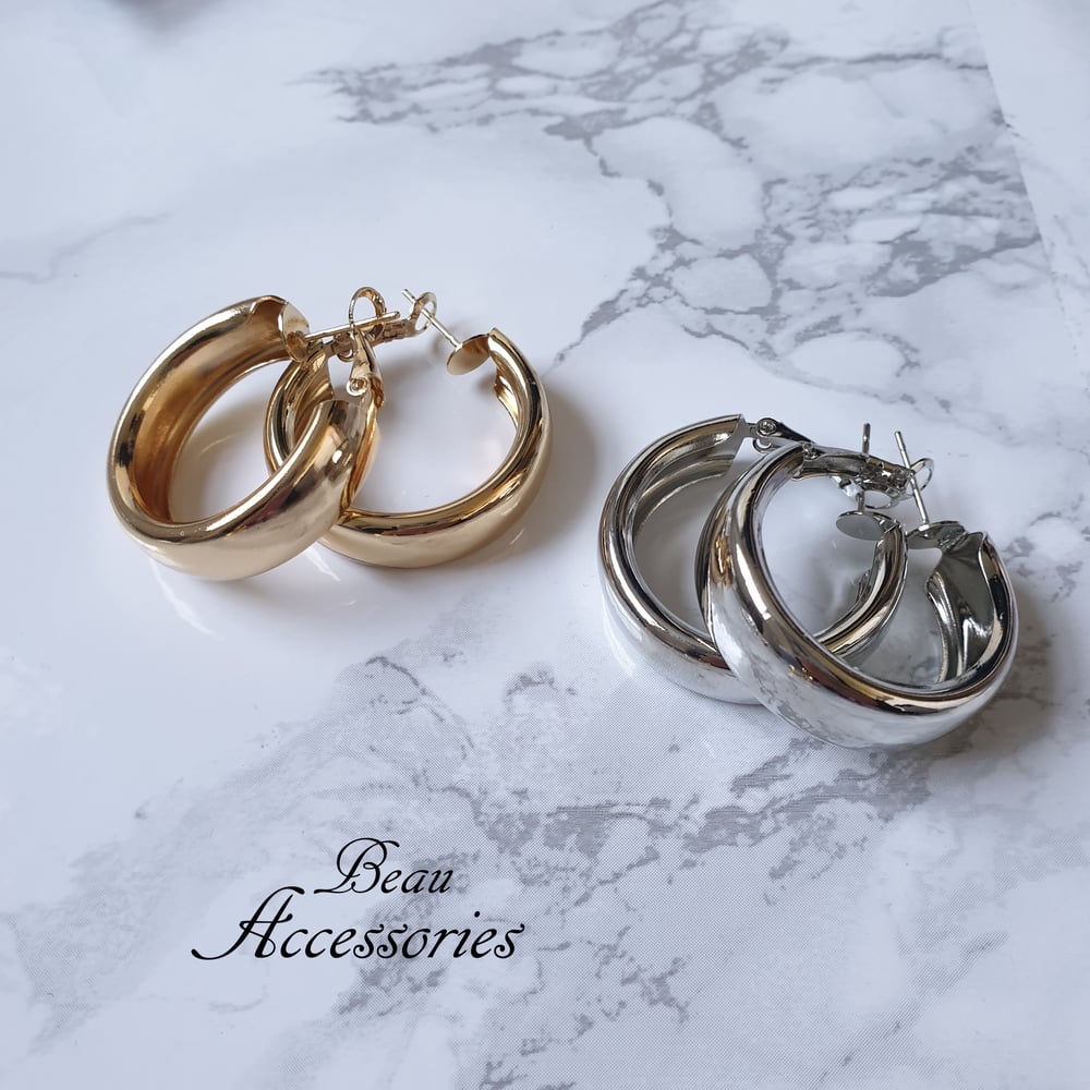 Image of Silver & Gold set of Hoop Earrings 20mm