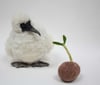 Guga and tattie, Gannet chick felt bird sculpture