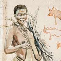 Image 4 of Original painting - "Bushmen people & Chamanism" - 50x73 cm