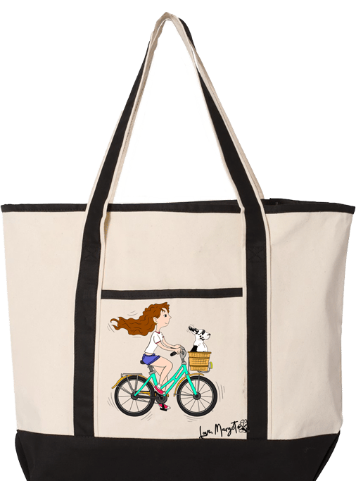 Great Dane Canvas Tote | Great Dane Puppy in My Basket