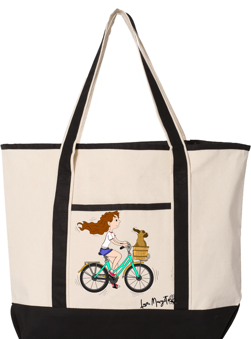 Great Dane Canvas Tote | Great Dane Puppy in My Basket