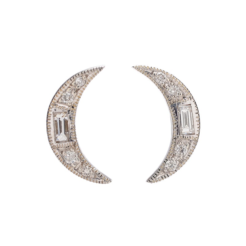 Image of Unhada Crescent Moon Studs