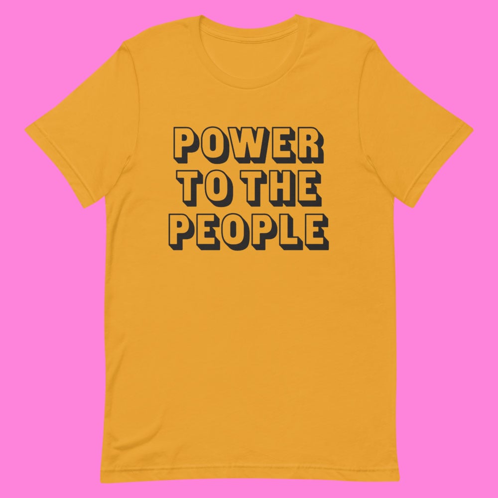 Image of "POWER TO THE PEOPLE" T-SHIRT, MUSTARD.