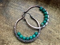 Image 2 of Amazonite Hoops / n.388