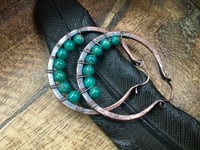 Image 1 of Amazonite Hoops / n.388