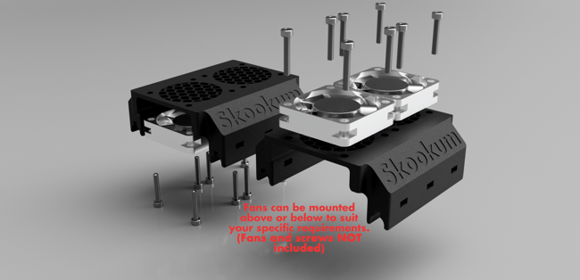 TRAXXAS XMAXX DUAL FAN MOTOR COOLER 30mm, 35mm & 40mm Fan Options
