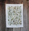 25% off RRP $35.00 Gathered Gum Leaves v.2 100% Linen Tea Towel