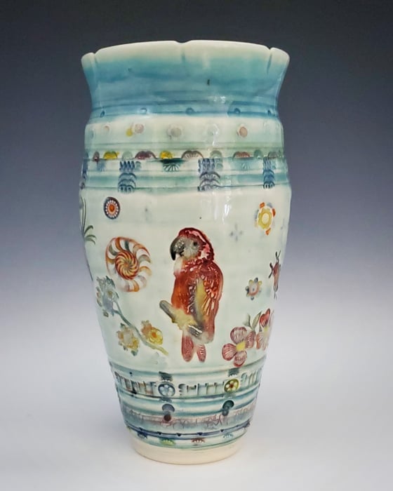 Image of Red MacCaw Garden Vase