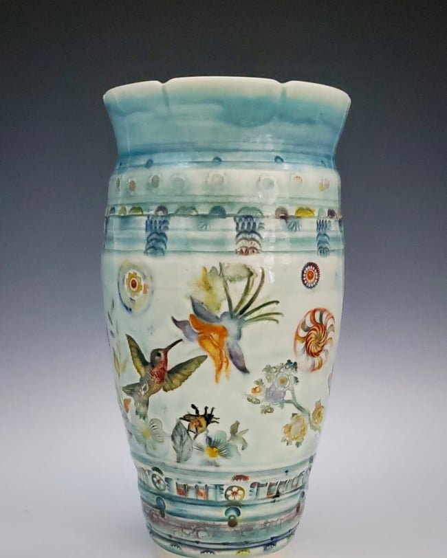 Red MacCaw Garden Vase