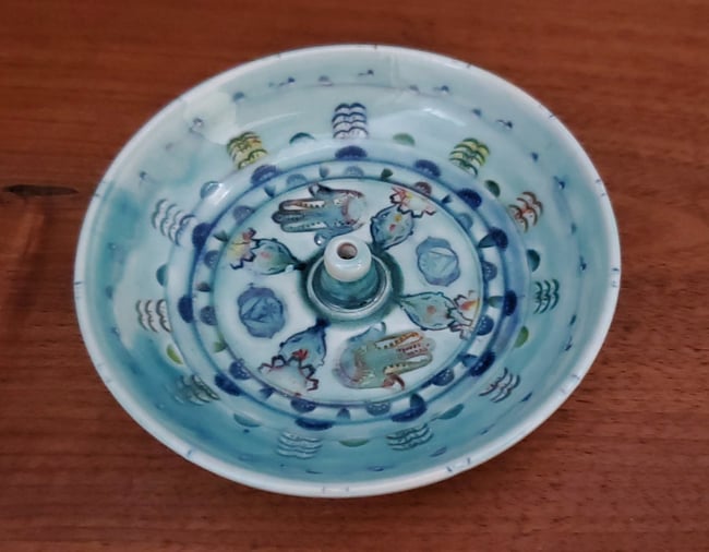 Indigo Hamsa Incense Holder