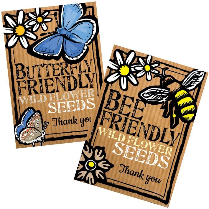 Image of Thank you Duo Pack of Bee and Butterfly Wildflower Seeds (£5.25 including VAT)