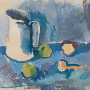 Image of Mid- century, Still life with Jug and Fruits, ÅKE WINNBERG.