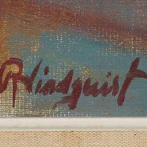 Image of Mid Century, Swedish painting, 'Hotel Savoy Malmö.' RAGNAR LINDQVIST