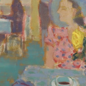 Image of Mid Century, Swedish painting, 'Hotel Savoy Malmö.' RAGNAR LINDQVIST