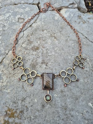 Labradorite and bullet casings necklace 