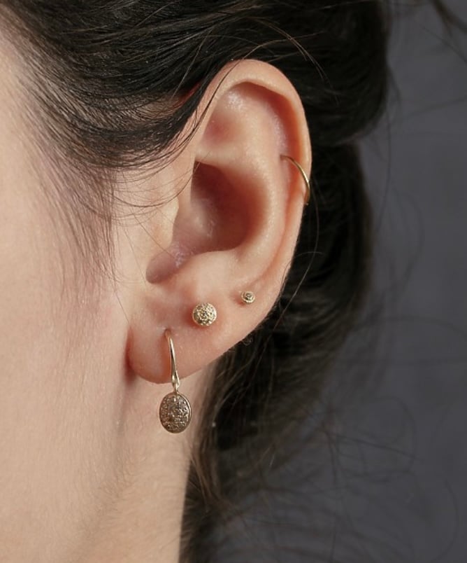 Tiny Oval Drop Earrings - Image 2 of 2