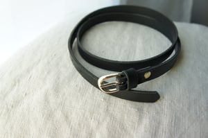 Image of Black Leather Belt- Thin