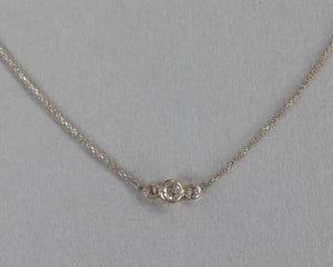 Image of 18ct yellow gold 3.7mm rose-cut diamond trilogy necklace