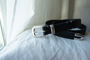 Image of Black Leather Belt- Western