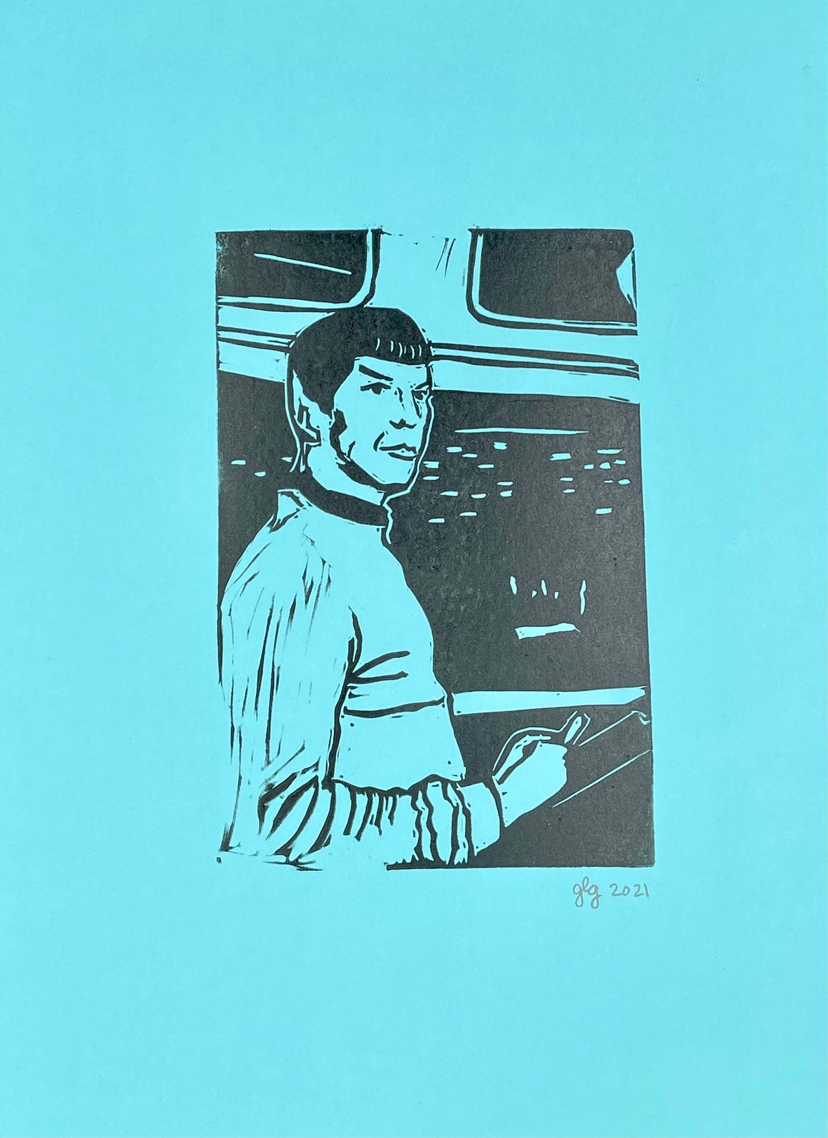 Image of Live Long and Prosper! 8” x 11’’ Lino Print