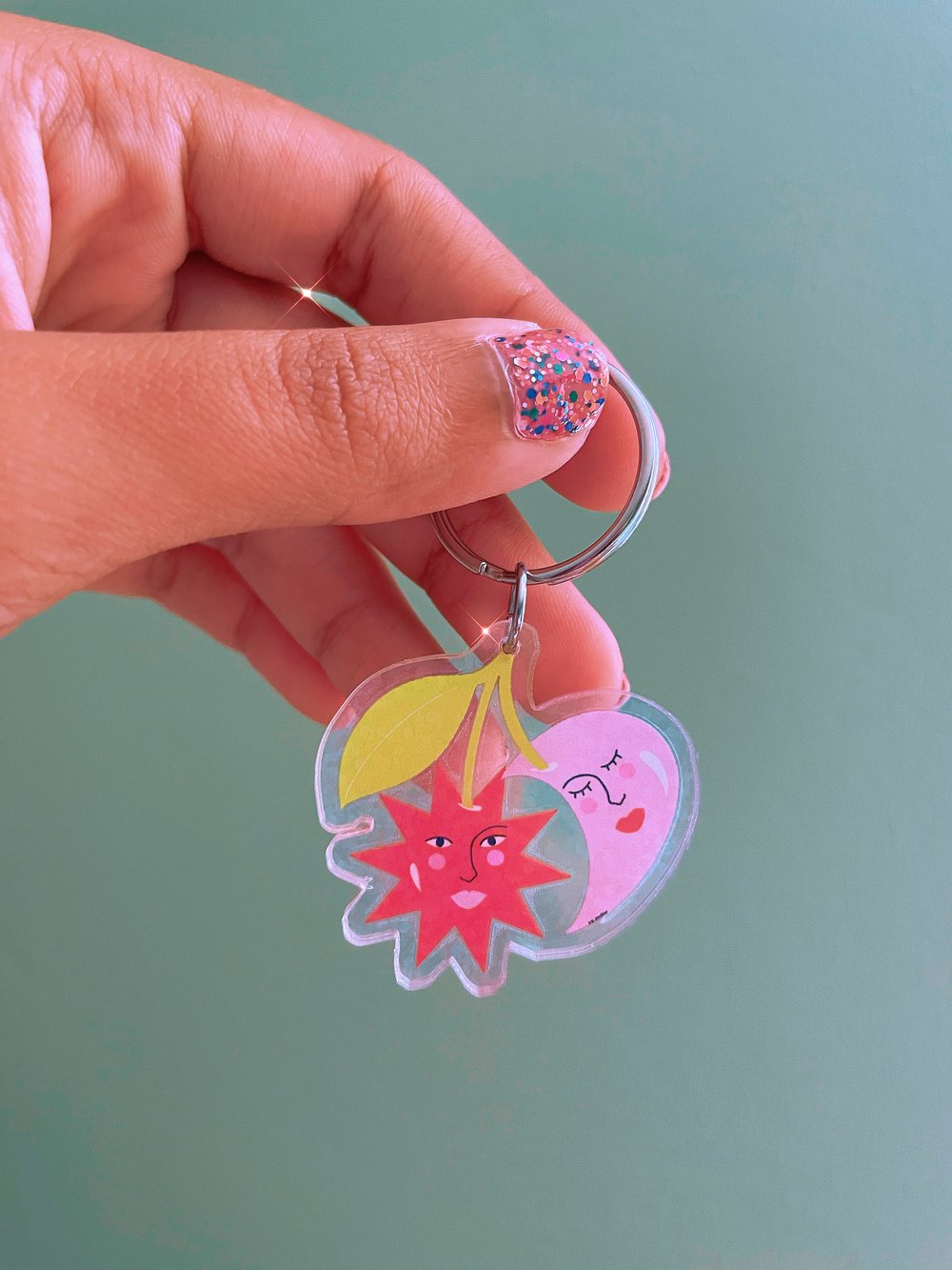 Image of Cosmic Cherry Pie keychain