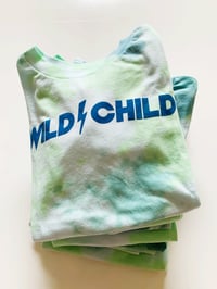 Image 2 of WILD CHILD TEE (GREEN + BLUE TIE-DYE)